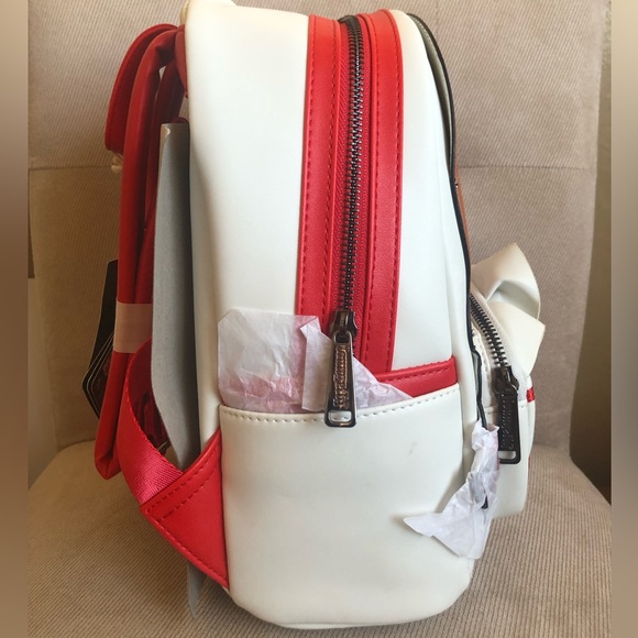 NWT LOUNGEFLY Annabelle Doll Face Cosplay The Conjuring Comes Home Mini Backpack - Picture 4 of 8